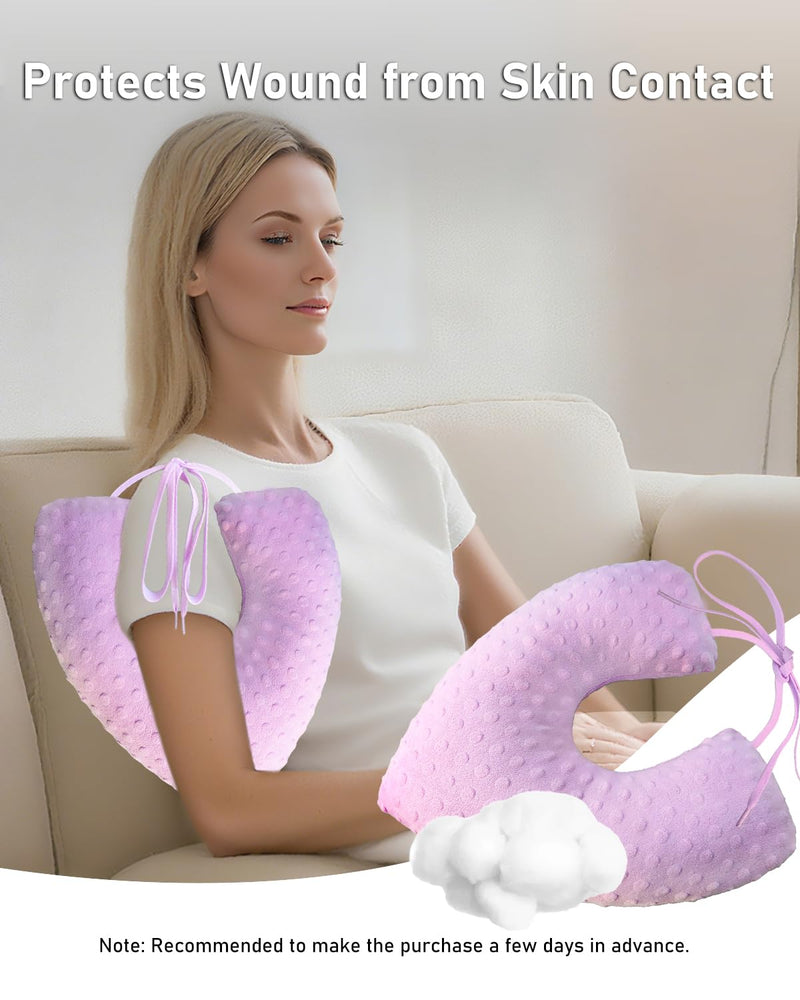 [Australia] - BELINOUS Lumpectomy Pillow, Mastectomy Surgery Breast Pillow, Post Surgery Pillow for Breast Cancer, Mastectomy Recovery Supplies for Sleeping & Arm Support - Breast Cancer Gifts for Woman (Pink) Pink 