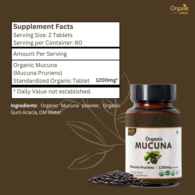 [Australia] - Mucuna 120 Tablets ‚Äì USDA Organic Mucuna Pruriens ‚Äì Supports Relaxation & Cognitive Function* 1 