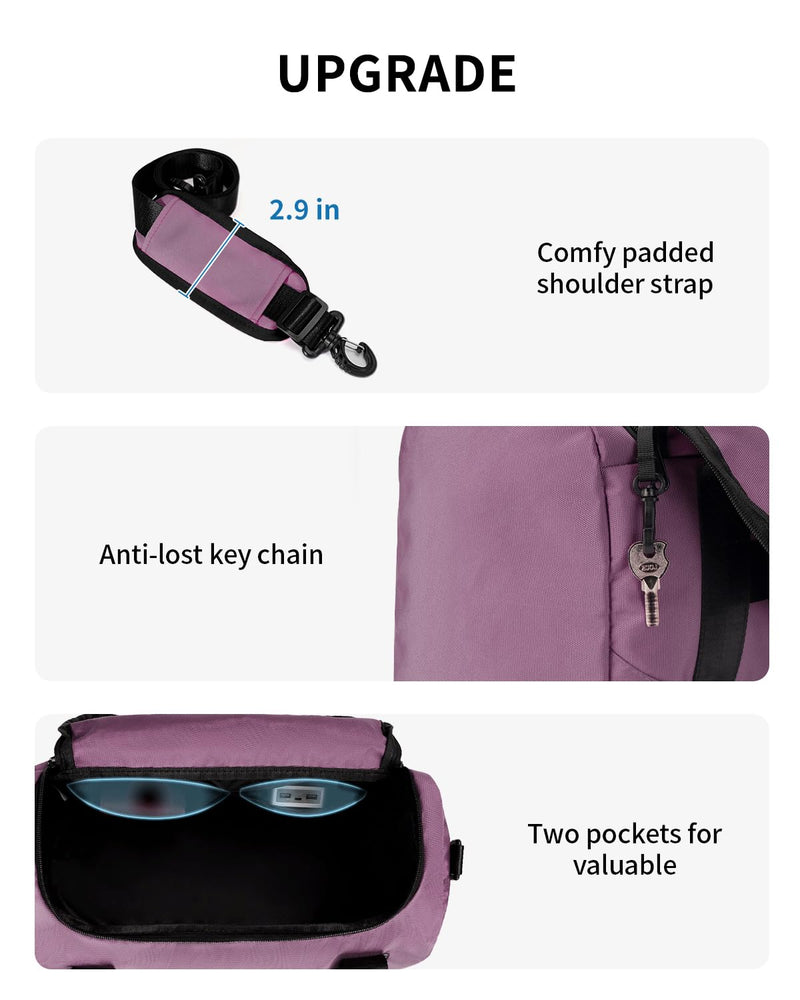 ECOHUB 16'' Personal Item Bag Mini Duffel Bag Small Travel Bag Underseat Carry on Bag for United Airlines Gym Bag for Women and Men Pink with shoulder strap