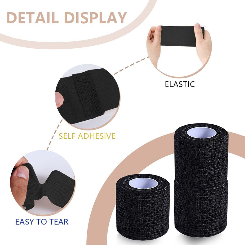 [Australia] - 30 Pack 2 Inch x 5 Yards Black Self Adhesive Bandage Breathable Cohesive Bandage Wrap Rolls Elastic Self-Adherent Tape for Stretch Athletic, Sports, Wrist, Ankle 2 Inch, 30 Pack 