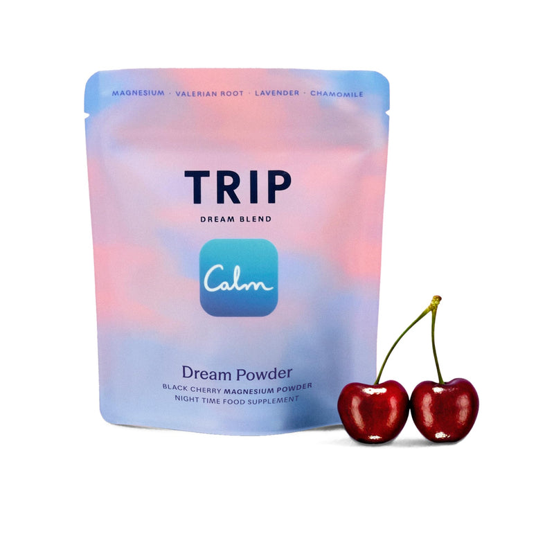 Trip Dream Powder Black Cherry Flavour | Night-Time Wind-Down Drink with Magnesium Glycinate, Tart Cherry, L-Theanine, Chamomile & Lavender | Bedtime Ritual Blend | Low Sugar + Vegan | 30 Servings