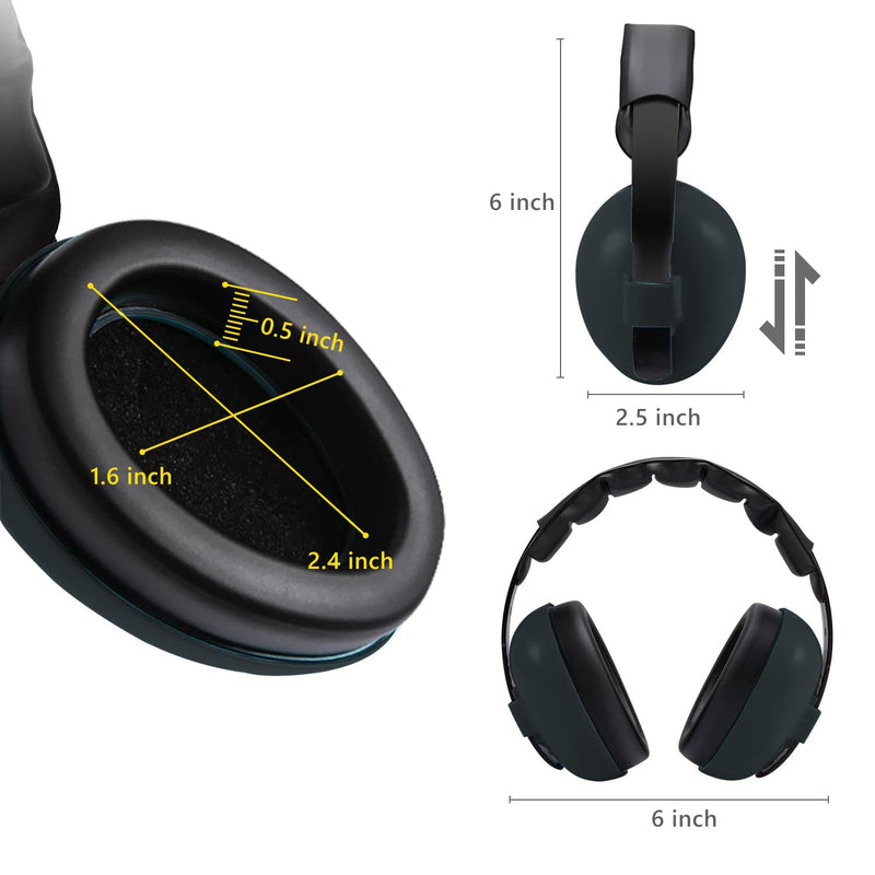 [Australia] - Baby Ear Protection Noise Cancelling Earmuffs Infant HeadPhones for Babies for 3 Months to 3 Years Black 