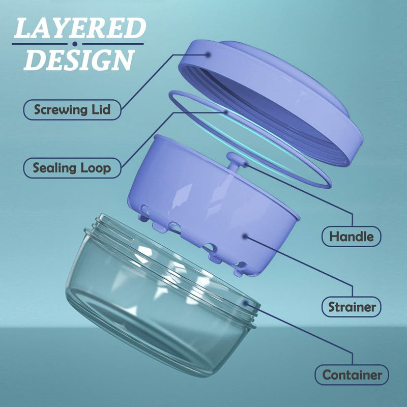 [Australia] - Denture Case, Absolutely Leak-Proof Denture Bath, Practical Denture Case With Strainer For Dentures, Retainer, Mouth Guard & Night Guard, Portable Denture Cup For Traveling Basic(PURPLE) 