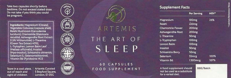 Complete Sleep Supplement | Magnesium, Ashwagandha, L-Theanine, Reishi & Chamomile | Deep Sleep, Stress & Anxiety Relief | Nightime Menopause & Perimenopause Support | 60 Vegan Capsules
