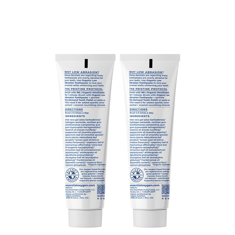 [Australia] - Essential Oxygen BR Certified Organic Toothpaste, for Whiter Teeth, Fresher Breath, Happier Gums, Tooth Sensitivity, Peppermint, 4 Ounce (Pack of 2) 
