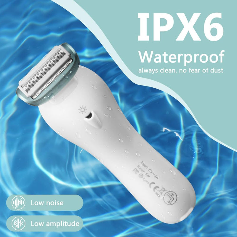 [Australia] - LOPHE Electric Shaver for Women, Wireless Wet and Dry Shaver, Painless Intimate Razor Suitable for Armpits, Bikini Area, Legs (Blue) 