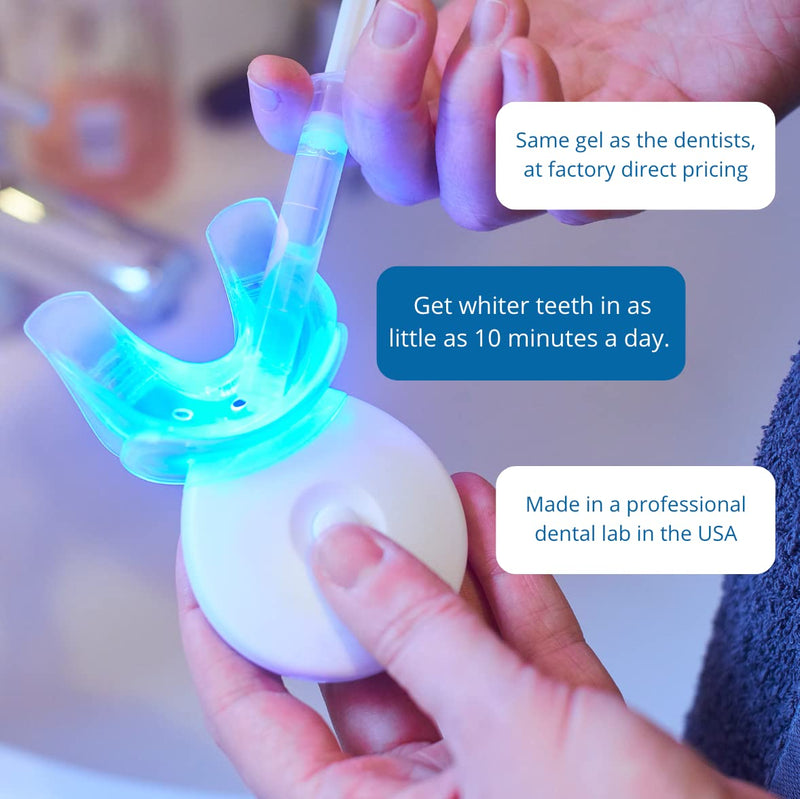 [Australia] - Teeth Whitening Kit with LED Light, 3 Carbamide Peroxide Teeth Whitening Gel Express Teeth Whitener. Remove Stains from Coffee, Smoking, Wine, Food (5 Piece Set) 3 Count (Pack of 1) 