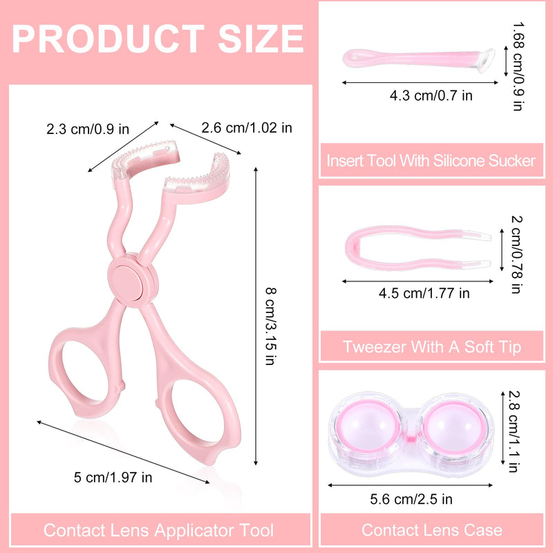 [Australia] - Contact Lenses Applicator Tool,Contact Lens Applicator,Contact Remover Tool for Soft Contacts Insertion Tool Set Includes Tweezers,Contact Lens Case and Contact Lens Remover Plunger Suction Cup 