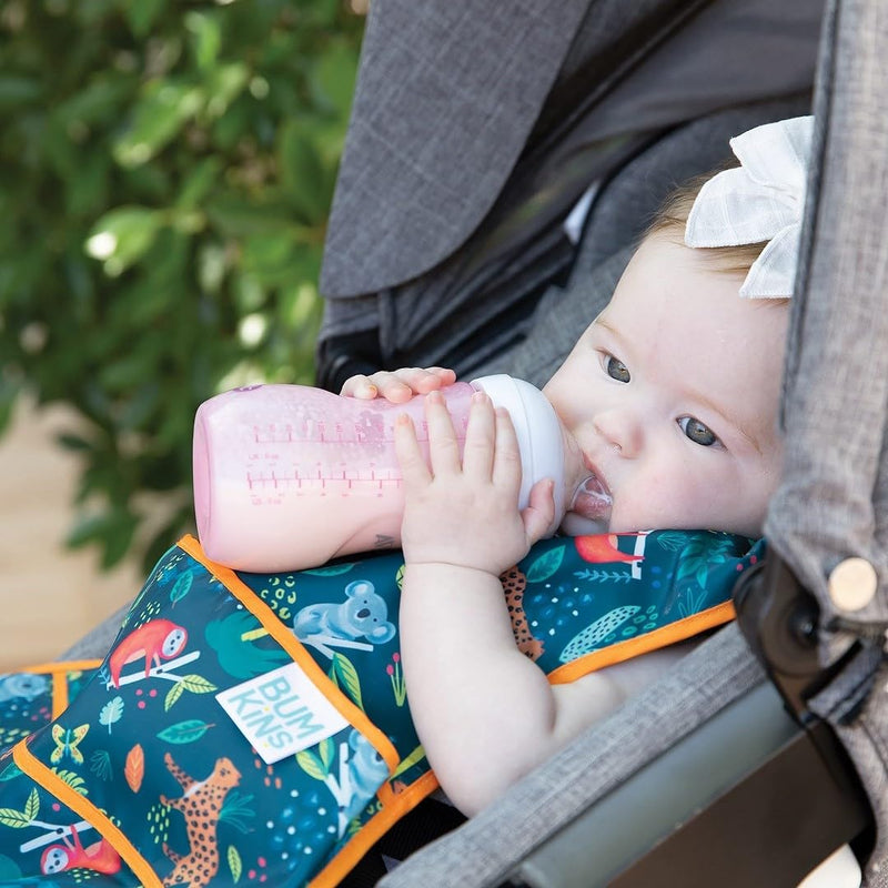 [Australia] - Bumkins Bibs for Girl or Boy, SuperBib Baby and Toddler for 6-24 Months, Full Cover Large Oversize, Essential Must Have for Eating, Feeding, Car Seat, Baby Led Weaning Supplies, Mess Saving, Jungle 1-Pack E4 Jungle Ss 1-pk 