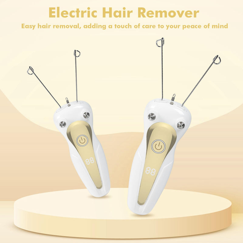 [Australia] - Electric Threading Epilator Women's Electric Thread Epilator Facial Hair Remover for Women Physical Threader Hair Remover Epilator Women's Facial Epilator for Arms and Legs (Gold) 