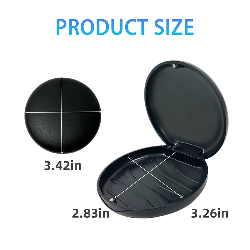 [Australia] - 2 Pack Orthodontic Retainer Case with Solid Color,Simple Aligner Case for Invisalign,Night Mouth Guard Case, Retainer Holder(Black) Black 