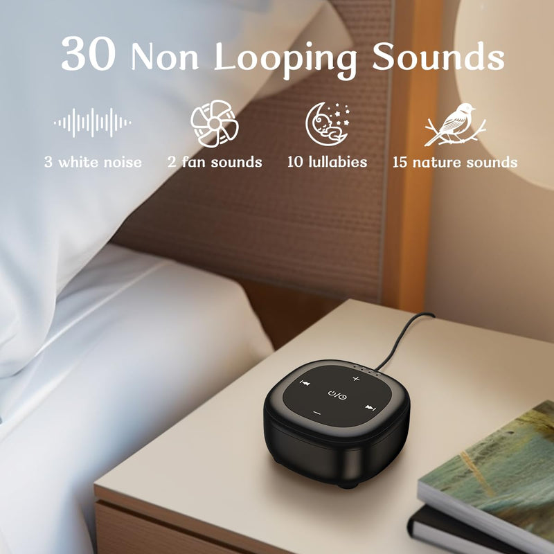 [Australia] - White Noise Sound Machine with 30 Soothing Sounds 36 Adjustable Volume Brown Noise Sound Machines for Sleep Office Privacy Bedroom 4 Timers Memory Function Sleep Sound Machine Baby Adult Elderly Care 