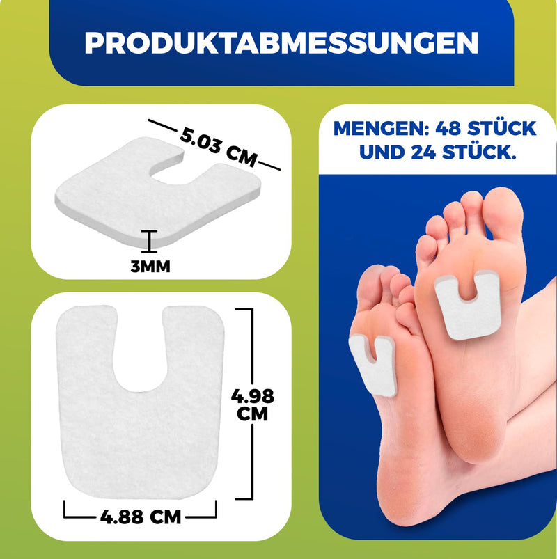 [Australia] - Corn plaster | Pressure sores plaster 48 units | Pressure points plaster feet U-shaped 3 mm. Spessor | corns | pressure plaster | pressure sores plaster | pressure protection rings | Permanently. 48 pcs. White 3mm 