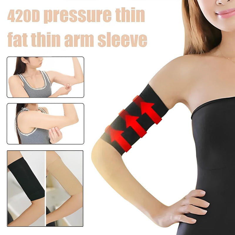 [Australia] - rmformer, 2 Pairs of Compression Arm Sleeves, Versatile Arm Catheter Cover Tape, Made of Breathable Design Fabric, for Blood Glucose Monitor and Tattoo Cover, Nude, Black, One Size 