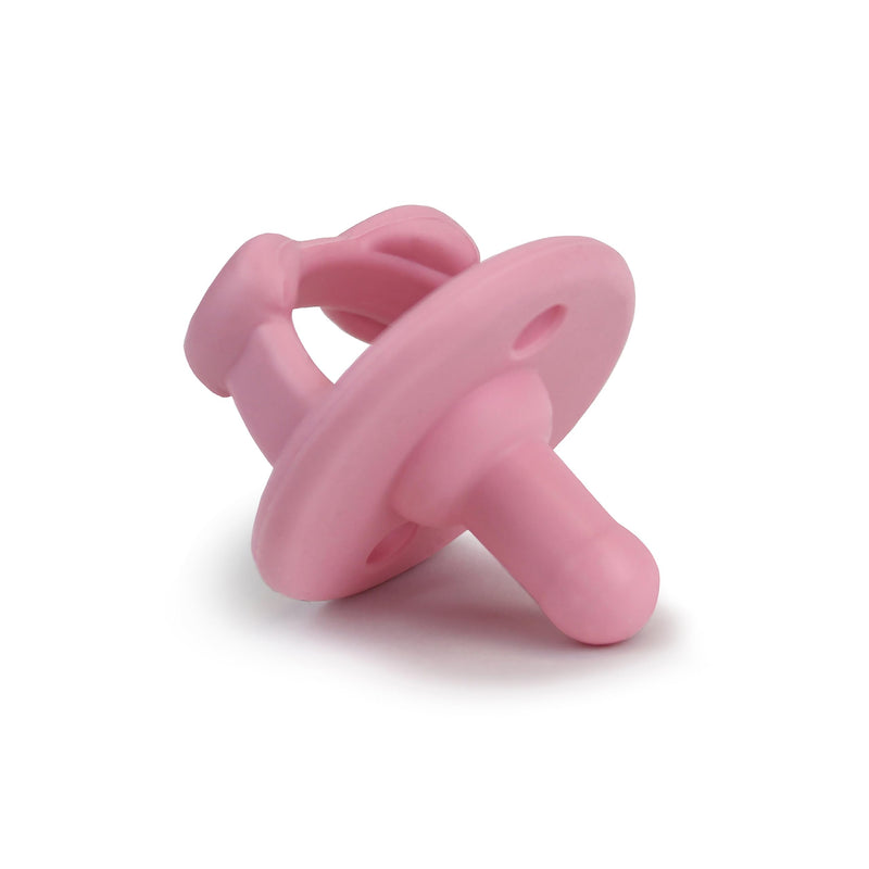 [Australia] - Itzy Ritzy Silicone Pacifiers for Ages 6-18 Months - Itzy Soother Pacifiers Feature Collapsible Handle & Two Air Holes for Added Safety; Set of 2 in Light Pink & Dark Pink, Ages 6-18 Months 