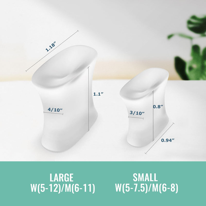[Australia] - Welnove Upgraded Gel Toe Separators - 8-Pack Aloe Vera Extract Infused Silicone Toe Spacers for Straightening Overlapping Toes, Calluses (Large Size) 