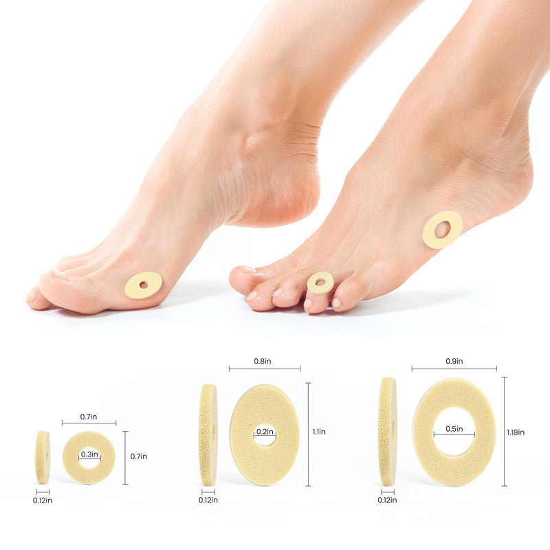[Australia] - Welnove Callus Cushion for Toes - Callus cushion with water-repellent self-adhesive adhesive, improved adhesion, provides cushioning and reduces pain from corns, protects feet and toes 