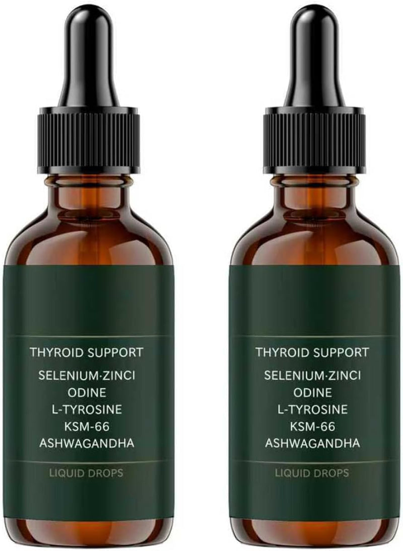 2Pcs Thyroid Support Drops, 2026 New Thyroid Support Drops, Natural Ingredients, for Women and Men, 60ML
