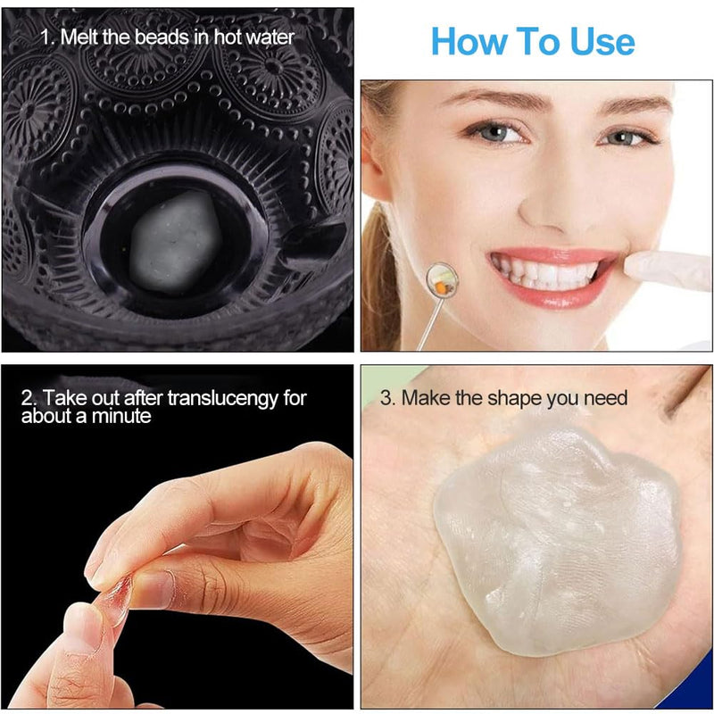 [Australia] - Artificial dentures, 100G temporary tooth repair beads, instant veneers dentures, temporary dentures set, temporary tooth repair, for missing tooth fractures, gum filling material 