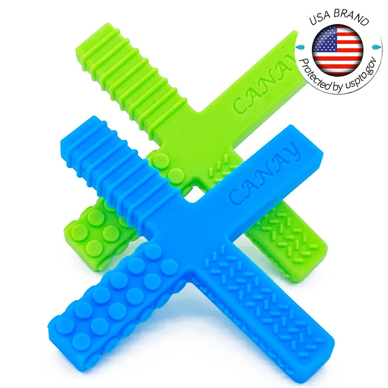 [Australia] - Xtra Tough Sensory Chew Stick Toys for Kids, Boys & Girls – Designed for Autism, Teething, Chewing, ADHD, SPD, Oral Motor Needs – for Moderate & Aggressive Chewers (2 Pack) 