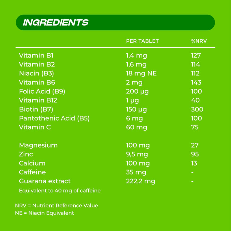 Berocca Boost Effervescent Tablets with Guarana, Caffeine and Vitamin B12, Also Contains Vitamin C and Magnesium, 1 Pack of 20-3 Weeks Supply