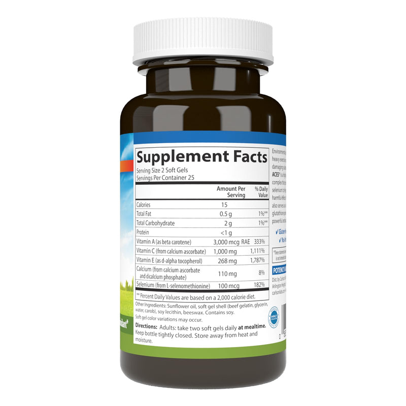 [Australia] - Carlson - ACES, Vitamins A, C, E + Selenium, Cellular Health & Immune Support, Antioxidant, 50 Softgels 