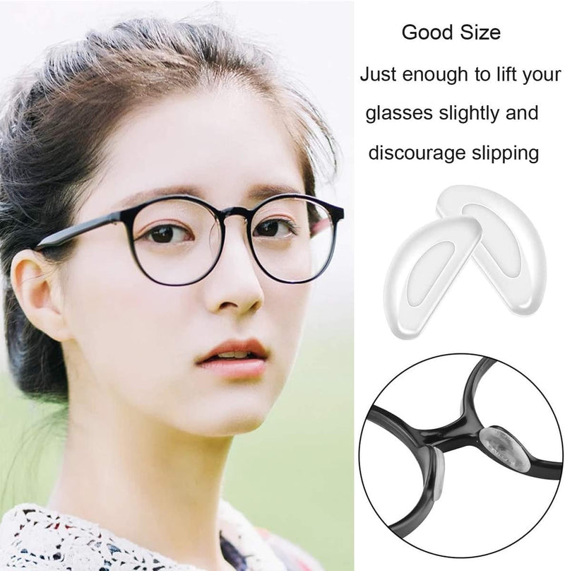 [Australia] - Eyeglass Nose Pads, Adhesive Anti-Slip Nose Pads, Soft Silicone Nose Pad Cushion for Glasses, Eyeglasses, Sunglasses, 12 Pairs(Clear) Clear 