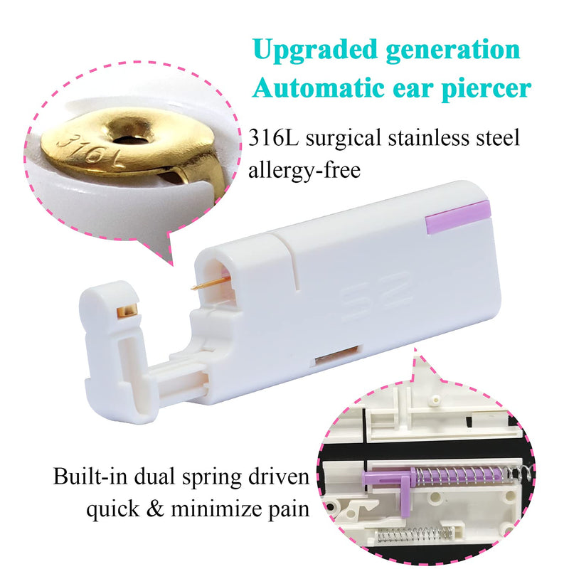 [Australia] - 2PCS Disposable Ear Piercing Kit Ear Piercing Gun Self Use Ear Piercings Kit Cartilage Piercing Gun with Hypoallergenic Earrings(3mm Ball,24kt Gold) 3.0mm 