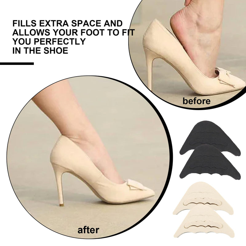 [Australia] - SKHAOVS 8 pairs of toe filler inserts, adjustable shoe fillers, adjustable toe plugs, shoe inserts for shoes that are too large, reusable shoe fillers, for women and men, black/white 