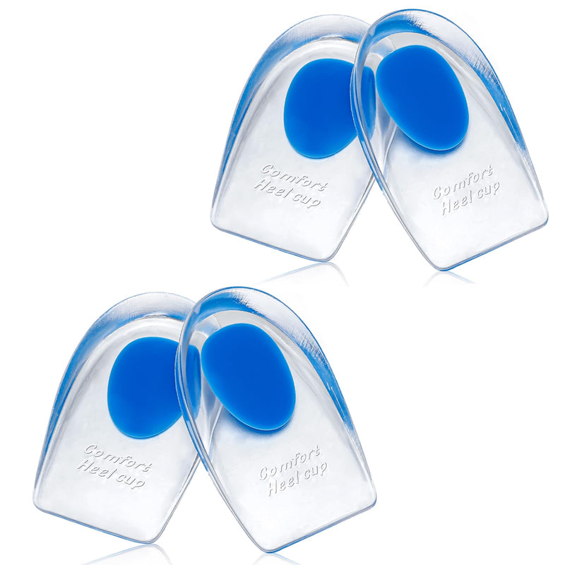 [Australia] - Gel Silicone Heel Pads,2 Pairs Heel Cups for Achilles Tendonitis,Shoe Wedge Inserts for Plantar Fasciitis,Sore Heel, Heel Spur and Heel Pain Relief,Heel Support for Men/Women(Medium) M-2Pairs Blue 