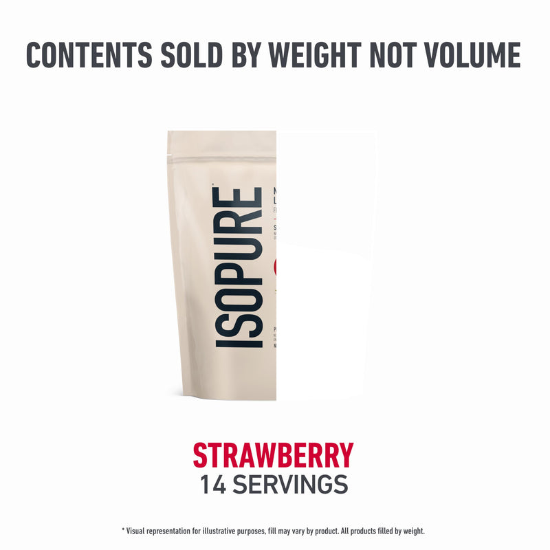 Isopure Low Carb 100% Pure Whey Isolate Protein Powder, Lactose Free, Gluten Free, With Vitamins, Strawberry, 25g Protein Per Serving, 1 Lb, 14 Servings (Packaging May Vary) | 25g Protein Per Serving, 100% Whey Protein Isolate, Lactose Free, Gluten Fre...
