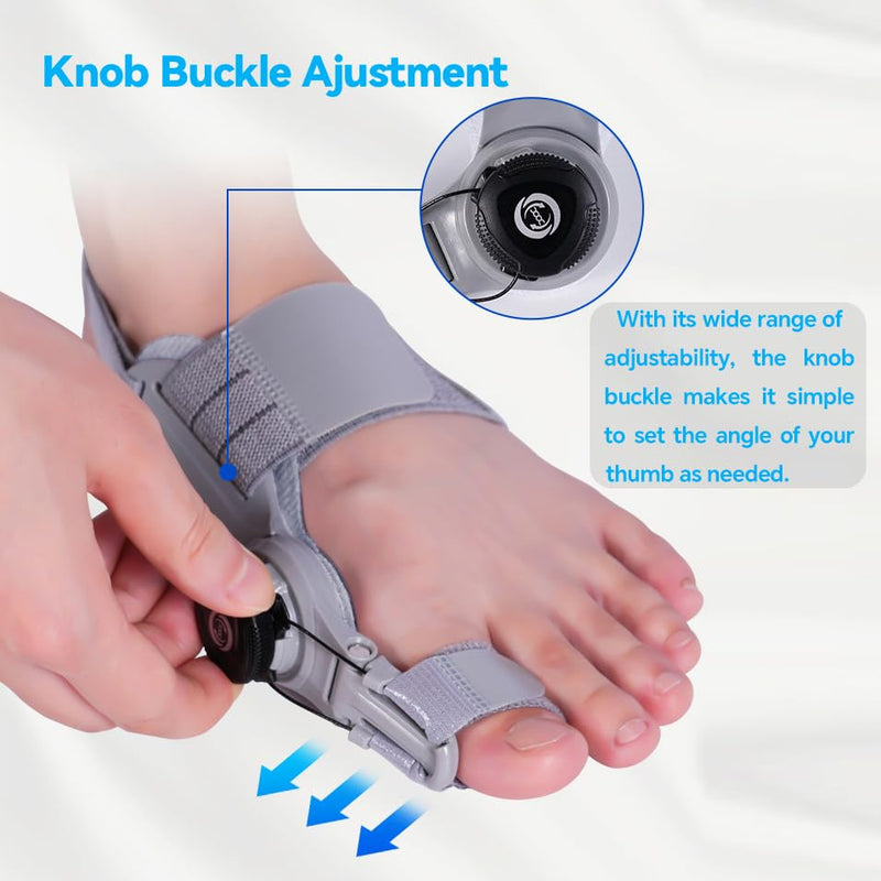 [Australia] - Bunion Corrector for Men and Women Big Toe, Adjustable Splint for Hallux Valgus Correction with Anti-slip Heel Strap and Detachable Silicone Pad, Toe Separators Pack(Gray) Gray 