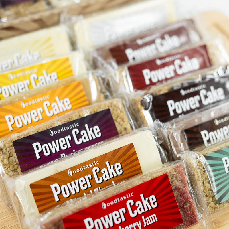 [Australia] - Foodtastic Power Cakes Mix Box (24 x 120g) | delicious, juicy oat bars | handmade Flapjack energy bars made from oatmeal 