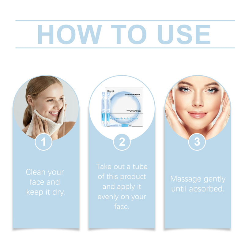 30PCS Ultra Hydrating Serum 3% - Hyaluronic Acid Smoother Face Serum, Enriched Hyaluronic Acid, Collagen, Vitamin E Moisturizing, Plump, Fine Lines, Wrinkles, Repair for All Skin