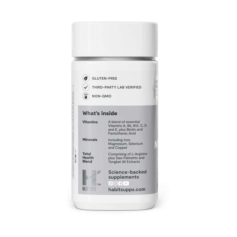 Habit Men's Multivitamin, Supports Health & Wellness, Vitamins A-E, Magnesium, Zinc, L-Arginine, 60 Capsules