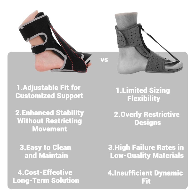 [Australia] - Plantar Fasciitis Night Splint: 2025 Adjustable Upgraded Planters Facetious Relief Brace Plantar Fasciitis Relief Achilles Tendonitis Night Splint for Plantar Fasciitis(black-A) black 