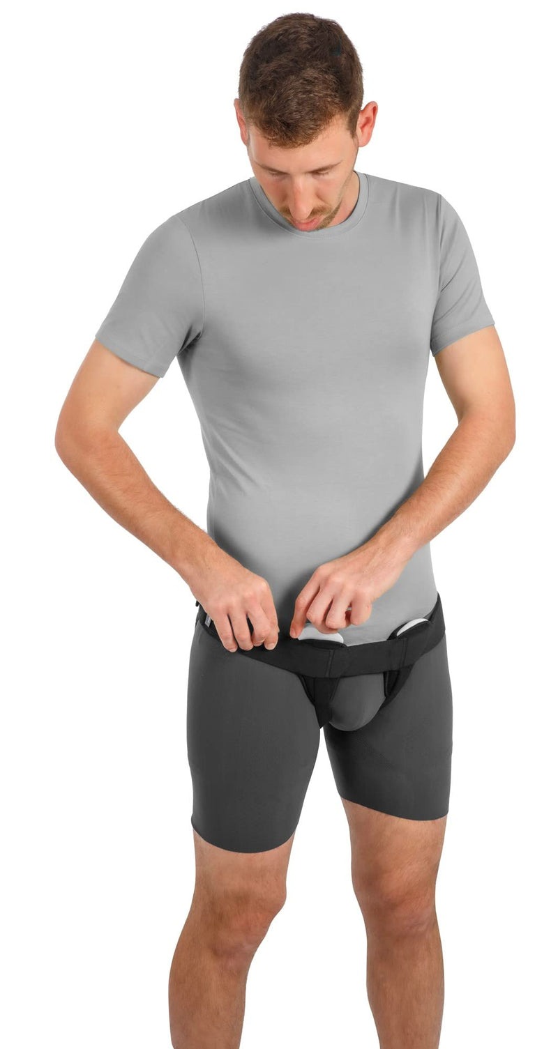 Movibrace Inguinal Groin Hernia Belt Black (Double, Medium) Black (Double)
