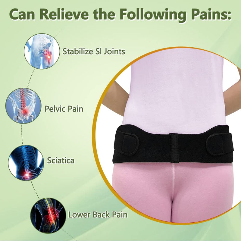 [Australia] - Zelen Sacroiliac Si Joint Belt for Women Men, Sacroiliac Belt Pelvic Brace, Hip Trochanteric Band for Hip Pain, Lower Back Support Brace, Pelvic Tilt Corrector, Sciatia, Si Joint Pain Relief 