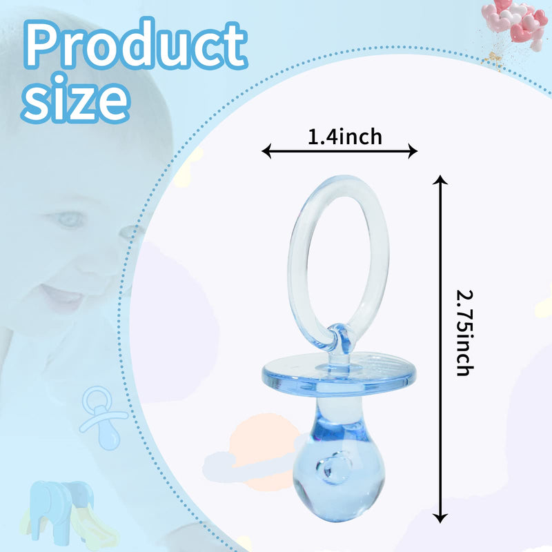 [Australia] - 50 Pieces 2.75 Inch Baby Pacifier Baby Shower Plastic Pacifier for Baby Shower Pacifier, Baby Shower Gender Show Party Decoration DIY Baby Shower Birthday Party Gift (Blue) Blue 