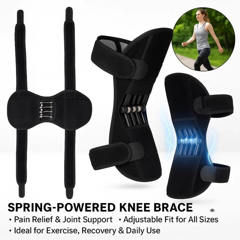 Power Knee Braces Joint Support with 4 Spring, Adjustable Knee Stabilizer Pads for Sports, Knee Support for Knee Pain Relief 2 Pack