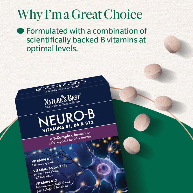 Nature's Best Neuro-B, Vitamin B Complex 1-a-Day - UK Made - 90 Tablets (3 Months' Supply)