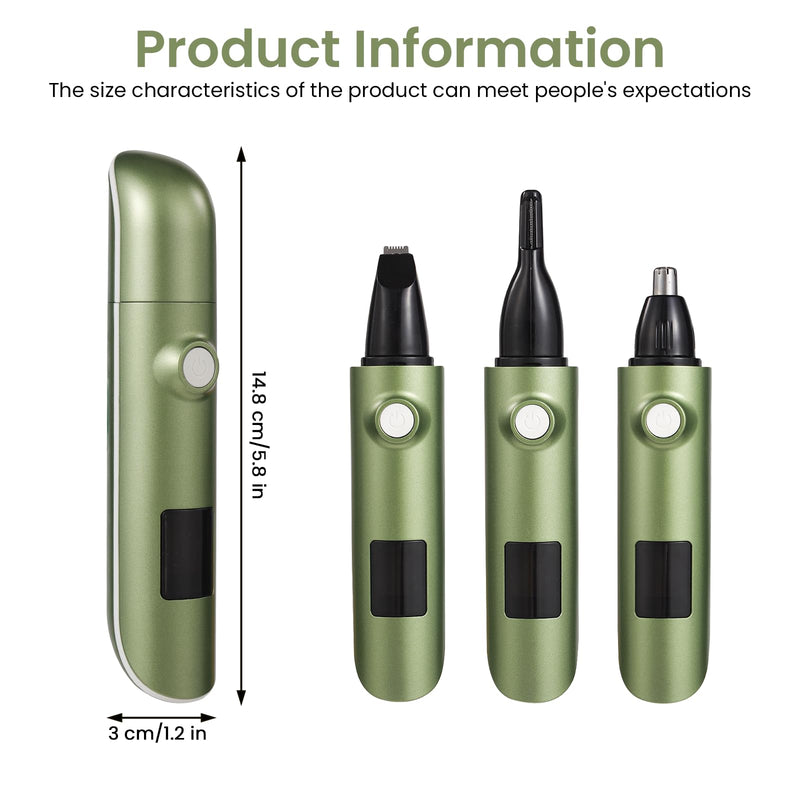 [Australia] - Nose hair trimmer, nose hair trimmer, 3 in 1 ear hair trimmer, USB rechargeable with LED light, nose trimmer for men, ear eyebrow trimming tool, eyebrow razor for men and women 