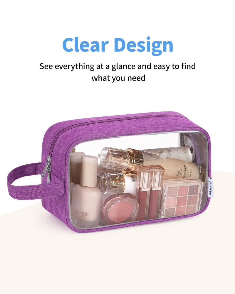 Narwey Travel Duffel Bag with shoulder strap + Clear Makeup Bag Travel Toiletry Bags