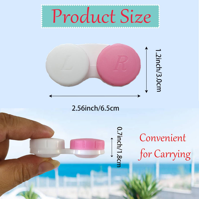 [Australia] - 4 Pack Contact lens case Bulk Contact Lens Soak Storage Box Holder Container(Pink) Pink 4 