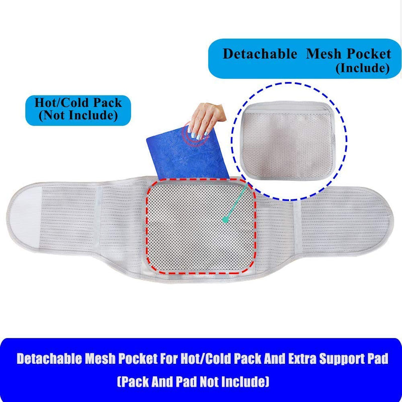 [Australia] - Lower Back Braces for Back Pain Relief - Compression Belt for Men & Women - Lumbar Support Waist Backbrace for Herniated Disc, Sciatica, Scoliosis - Breathable Mesh Design, Adjustable Straps (M, Gray) Medium (Pack of 1) 