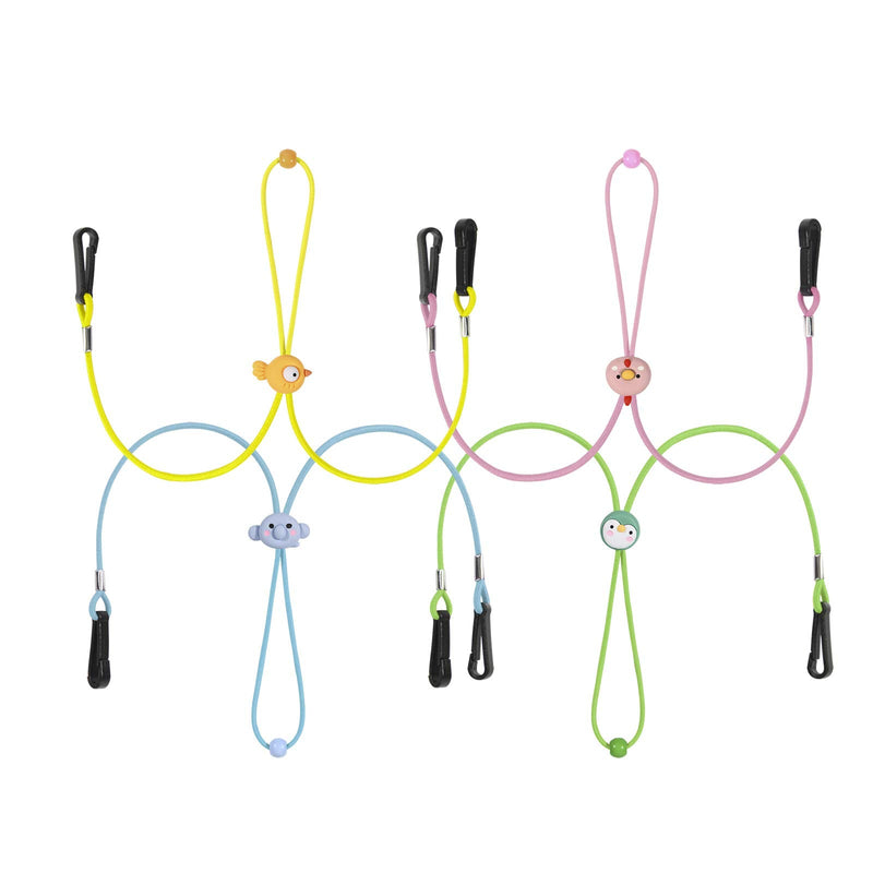 [Australia] - Adjustable Mask Holder with Clips, Safety & Comfortable Mask Lanyards Necklace, Elastic Strap Lanyard String Hooks 5 Pcs-animal 
