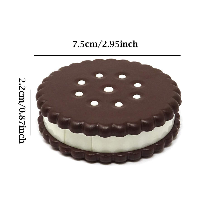 [Australia] - Honbay Cookie Shaped Contact Lens Case Travel Contact Lens Box with Mirror (Brown) Brown 