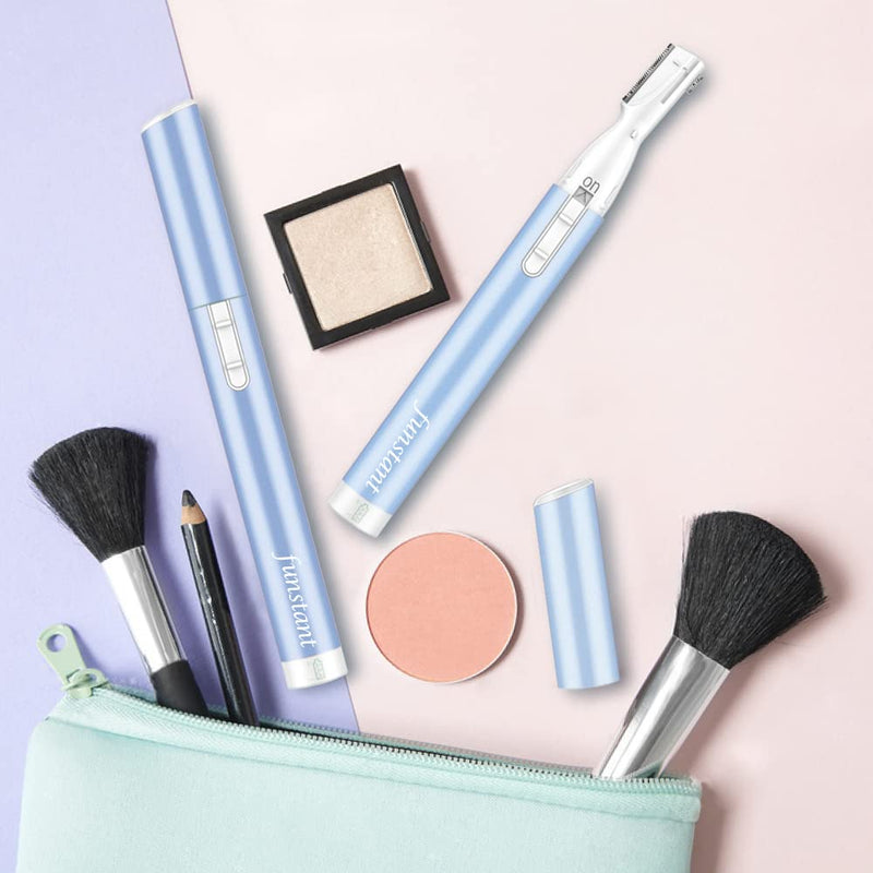 [Australia] - Funstant Precision Eyebrow Razor Battery Operated Eyebrow Trimmer for Face, Electric Facial Hair Trimmer for Women with Comb for Chin and Neck, No Pulling, Painless 