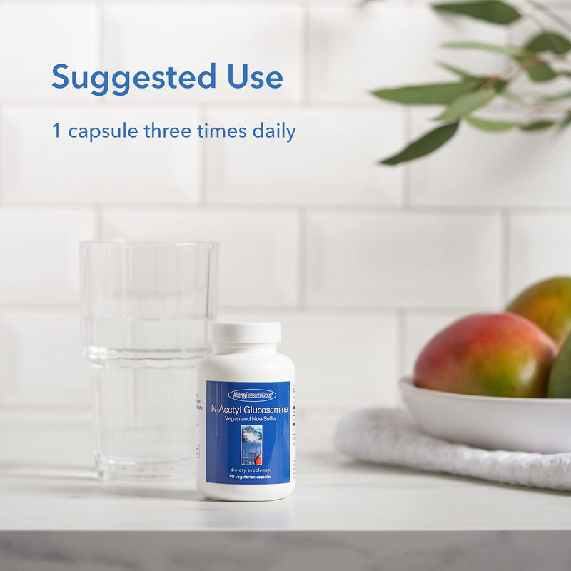 [Australia] - Allergy Research Group N-Acetyl D-Glucosamine 500mg - NAG Supplement, Joint Support, Glucosamine Sulfate, Joint Health Formula, Motility Activator, Vegan, Non-Sulfur, Vegetarian Capsules - 90 Count 