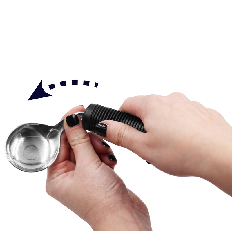 [Australia] - KMINA - Bilateral Adaptive Spoons for Disabled Adults (Adjustable Angle), Bendable, Medical, Curved Arthritic Hands Spoon 
